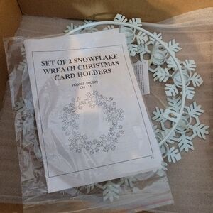 Snowflake Wreath Christmas Card Holders - Set of 2